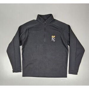 Antigua Kansas City Royals Pullover Mens Med.‎ Ribbed 1/4 Zip Gold Crown